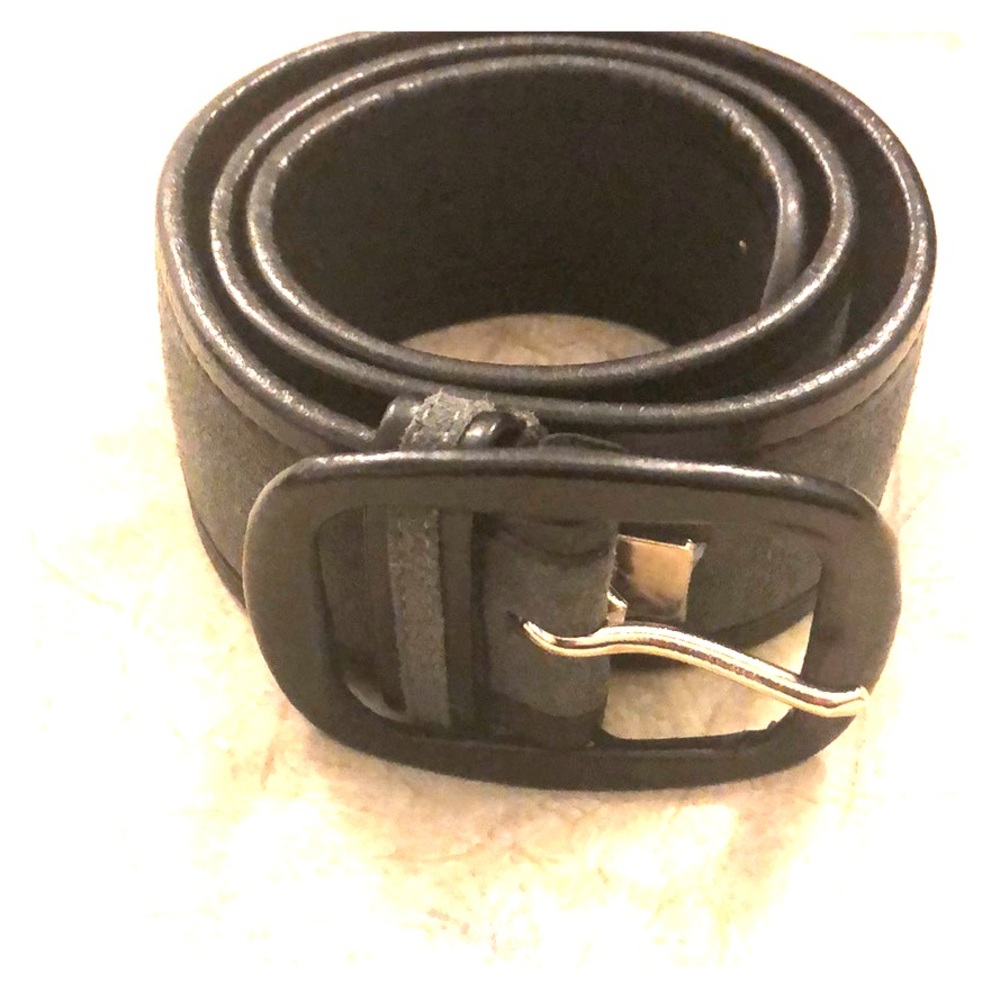 Galliano grey suede and black leather belt XS